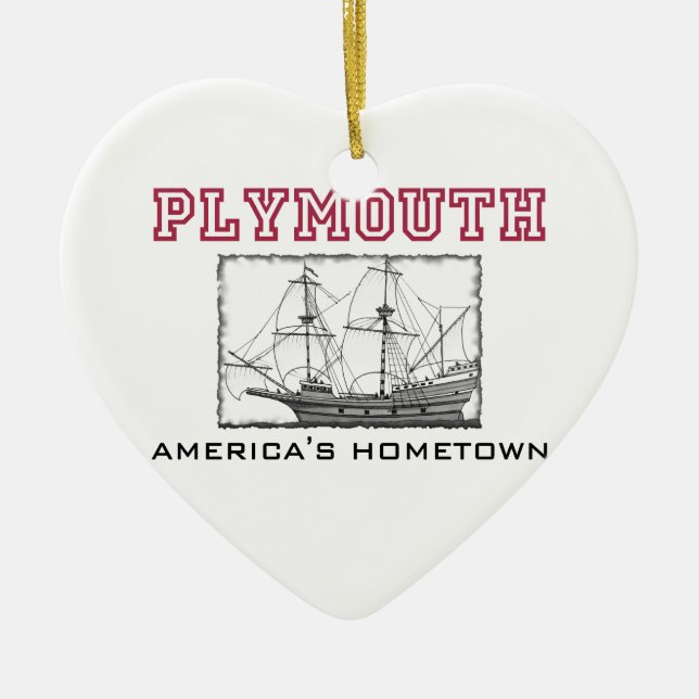 Plymouth, MA Keramikornament (Vorne)