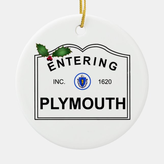 Plymouth MA Keramikornament (Vorne)