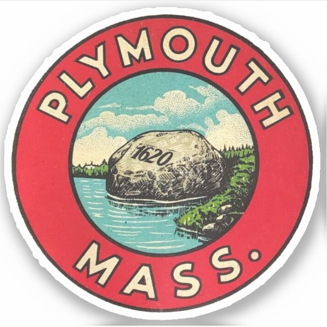 Plymouth Massachusetts - Aufkleber (Vorderseite)