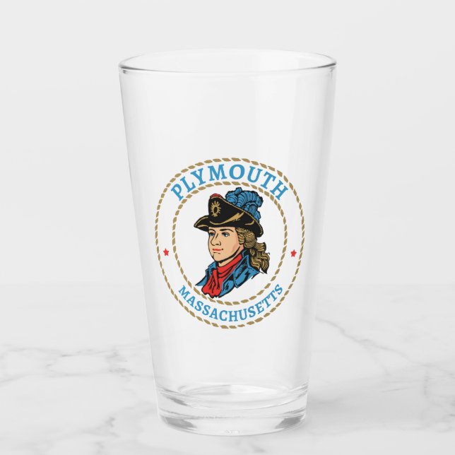 Plymouth Massachusetts Colonial Glas (Vorderseite)