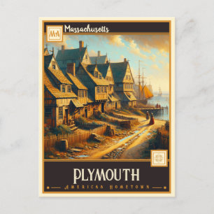 Plymouth, Massachusetts Vintage Postkarte