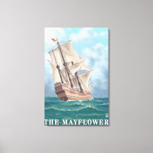 Plymouth, MassachusettsView des Mayflower Leinwanddruck