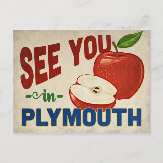 Plymouth Minnesota Apple - Vintage Travel Postkarte (Vorderseite)