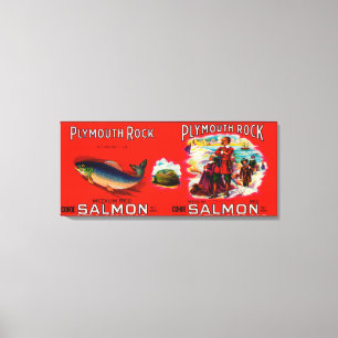 Plymouth Rock-Marken-Lachs-Aufkleber Leinwanddruck