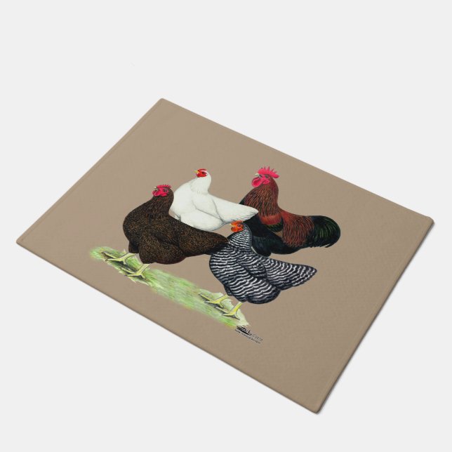 Plymouth Rock Quartet Fußmatte (Schrägansicht)