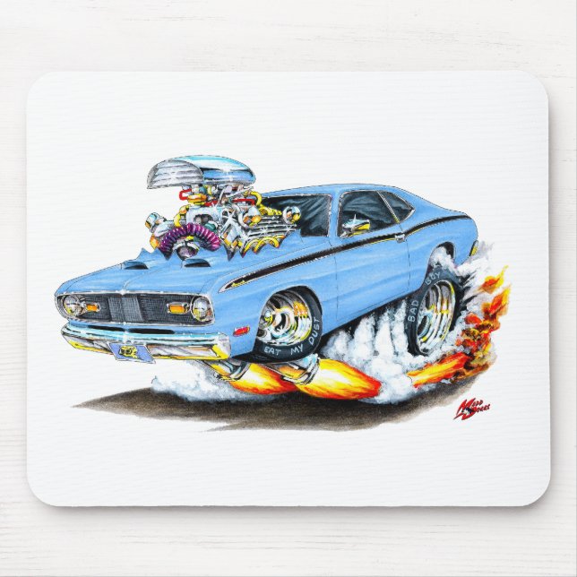 Plymouth-Staubtuch-lt 1970-74 Blue Car Mousepad (Vorne)