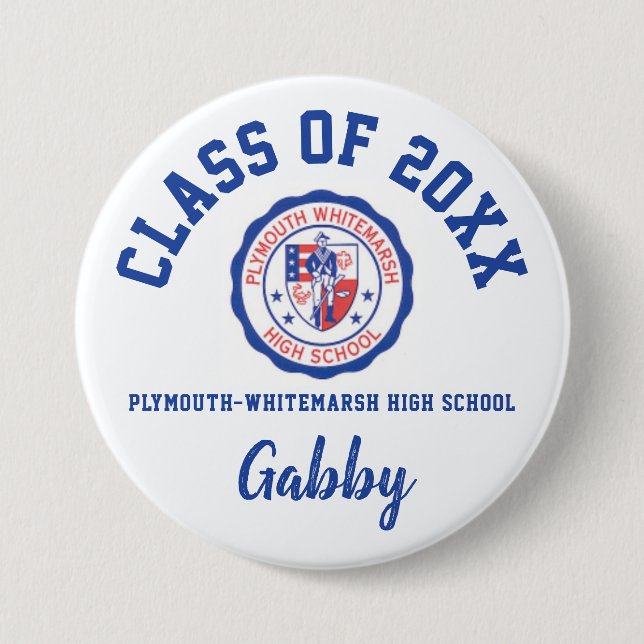 Plymouth Whitemarsh High School Button Logo Custom (Vorderseite)