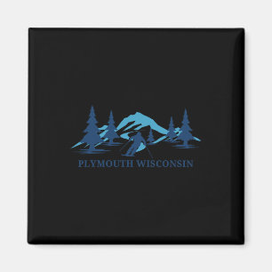 Plymouth Wisconsin Ski Resort Skifahren Magnet