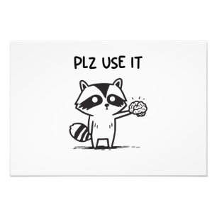 Plz Use It - Funny Racoon Sarcastic Fotodruck