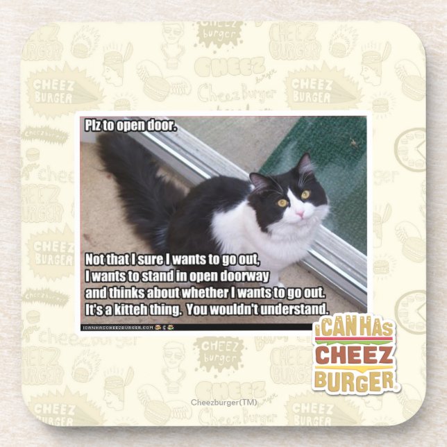 PLZ zur offenen Tür Getränkeuntersetzer (Vorderseite)