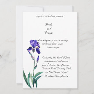 PMACarlson Elegant Iris Hochzeit Einladung
