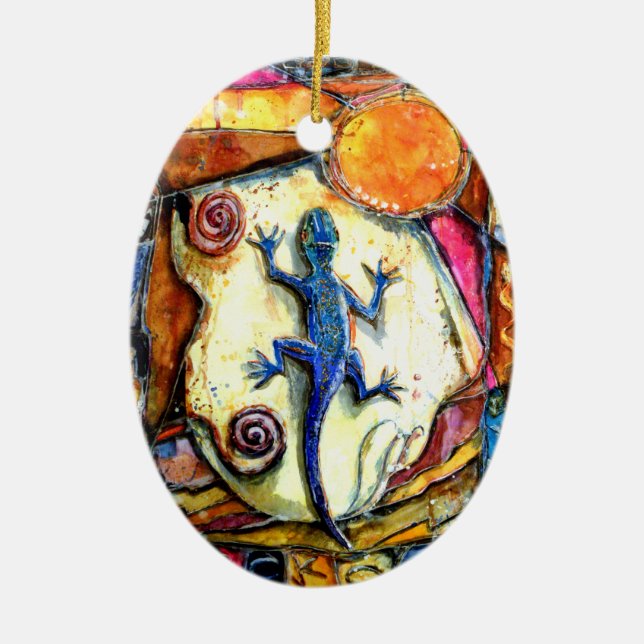PMACarlson Gecko-Verzierung Keramik Ornament (Vorne)