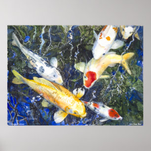 PMACarlson Koi, Deep Blue Poster