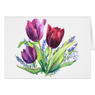 PMACarlson Tulips mit FrühlingsblumenKarte