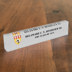 PMC DESK NAMEPLATE w/PMC Siegel (BLK TEXT) Namensplakette