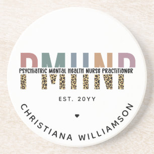 PMHNP Leopard Print Psychiatric Mental Health NP Getränkeuntersetzer