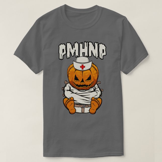 PMHNP Psychische Krankenpflege Crazy Halloween Pum T-Shirt (Design vorne)