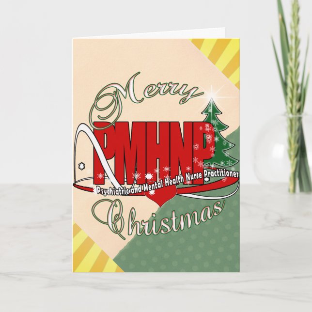 PMHNP WEIHNACHTENpsychiatrische Feiertagskarte (Vorderseite)