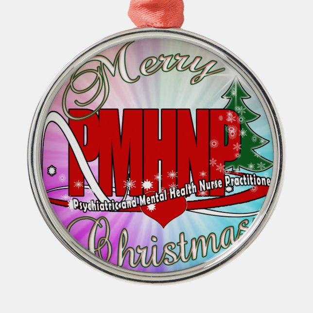 PMHNP WEIHNACHTENpsychiatrische Ornament Aus Metall (Vorne)