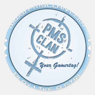 PMS Aufkleber-blaues Logo 2 Runder Aufkleber