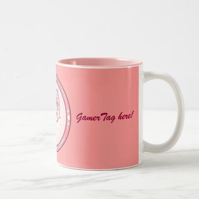 PMS Becher-Rosa-Logo 2 Zweifarbige Tasse (Rechts)