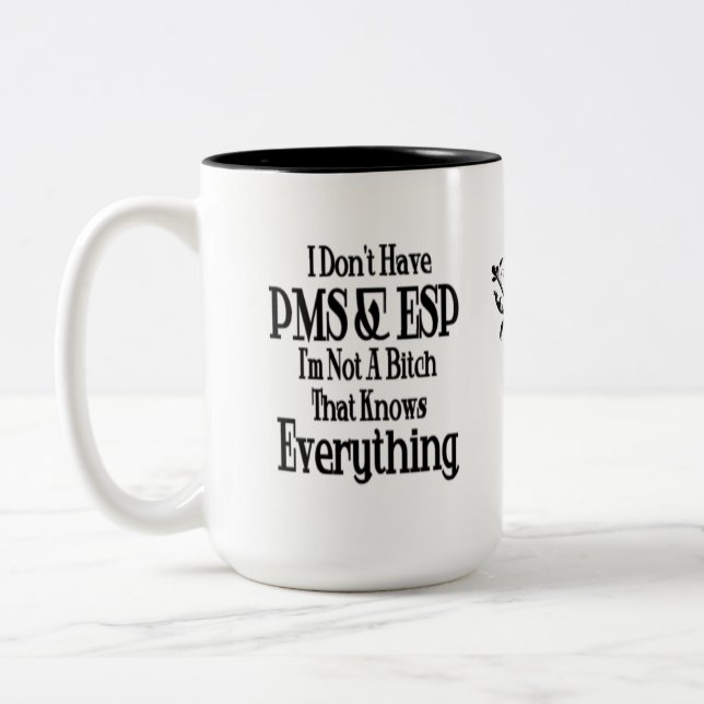 PMS et ESP Humour femmes Mug café (Gauche)