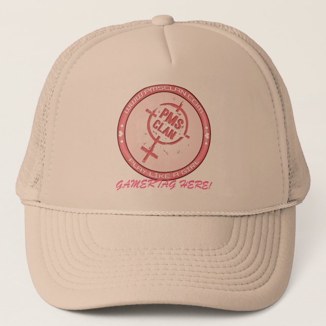 PMS Hut-Rosa-Logo 2 Truckerkappe (Vorderseite)