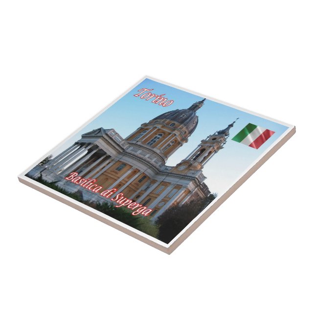 PMT018 TURIN Basilica of Superga, Italien, Fliese (Seite)