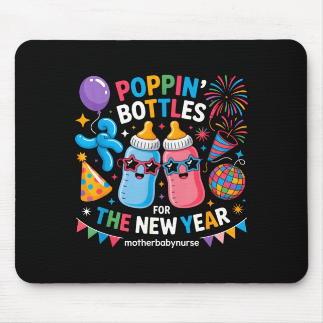 Pn Bottles For The New Year Mother Baby Nurse  Mousepad (Vorne)