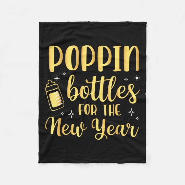 Pn Bottles For The New Year Pregnancy Announcement Fleecedecke (Vorderseite)