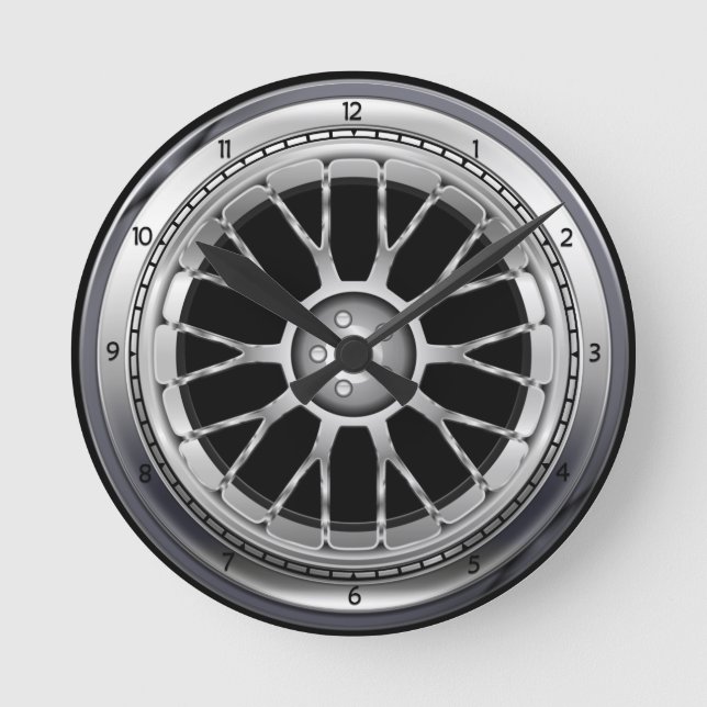 Pneu de voiture Acier Horloge murale (Recto)
