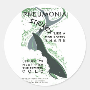 Pneumonie Strikes Runder Aufkleber