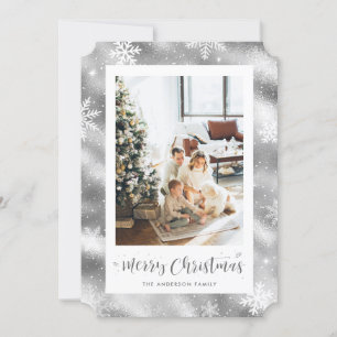 Pneus en argent neigeux photo Joyeuses cartes de N