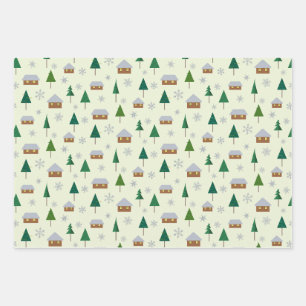 Pneus et sapins enveloppant du papier