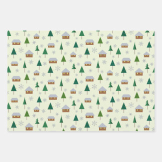 Pneus et sapins enveloppant du papier