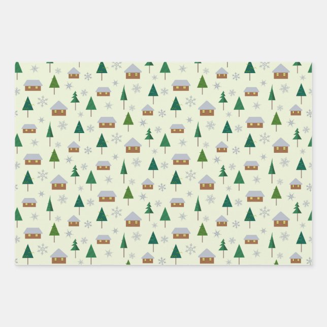 Pneus et sapins enveloppant du papier (Devant)