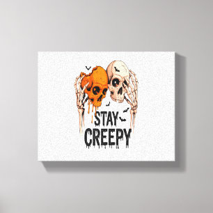 PNG-PNG-PNG-PNG bleibe, Halloween-Retro-Skull Leinwanddruck