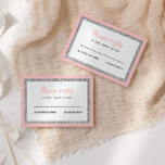 Pnk und Silver Bat Mitzvah Antwort<br><div class="desc">Diese trendige Einsteckkarte weist eine fette Schrift auf der Vorderseite auf,  die in silberfarbenem Glitzer und Weiß gehalten ist und eine solide Rückfärbung aufweist. Fügen Sie den Text mithilfe des Vorlagenformulars hinzu. Ändern Sie den Schriftart,  das Layout und die Farben mithilfe der Funktion Anpassen.</div>