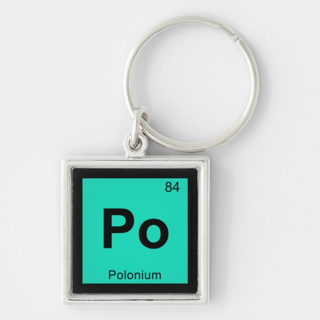 Po - Polonium Chemistry Periodic Table Symbol Schlüsselanhänger (Vorne)