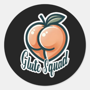 Po-Squad Pfirsich-Po Gesäß Gym Fitness Runder Aufkleber