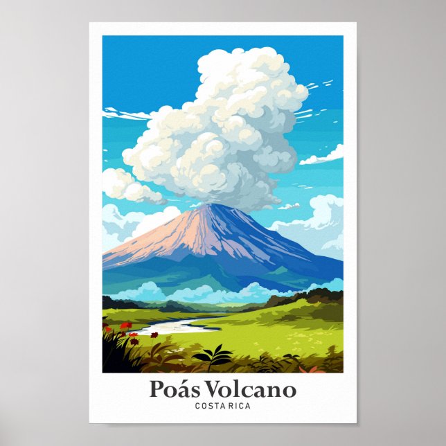 Poas Volcano Costa Rica Kunst- und Kulturreise Poster (Vorne)