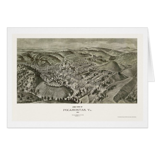 Pocahontas, carte panoramique de VA - 1911 (Devant horizontal)
