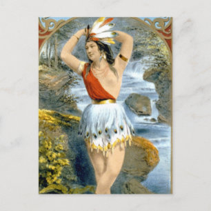Pocahontas indianisches Mädchen Vintage-Anzeige Postkarte