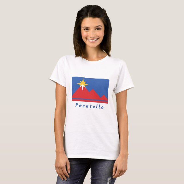 Pocatello Idaho City Flag T - Shirt der Frauen (Vorne ganz)