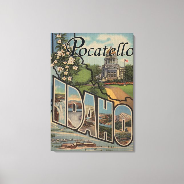 Pocatello, Idaho - Große Briefmarkenszenen Leinwanddruck (Vorderseite)