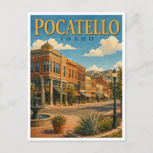 Pocatello Idaho Old Town GeoSaga Postkarte