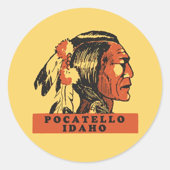 Pocatello Idaho Runder Aufkleber (Vorderseite)