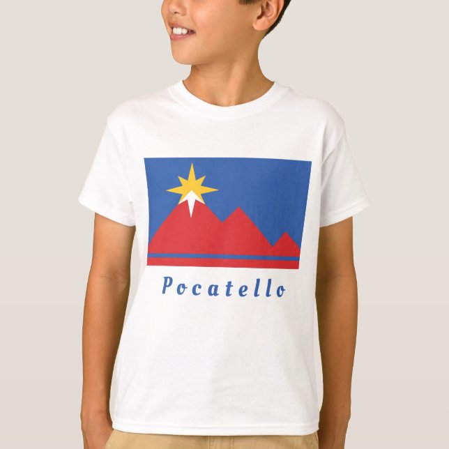 Pocatello Idaho T - Shirt des Flaggenjungen (Vorderseite)