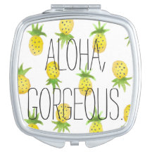 Aloha miroir de contrat d'aquarelle d'ananas