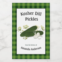 Poches de moulage Kosher Plaid V Étiquette aliment